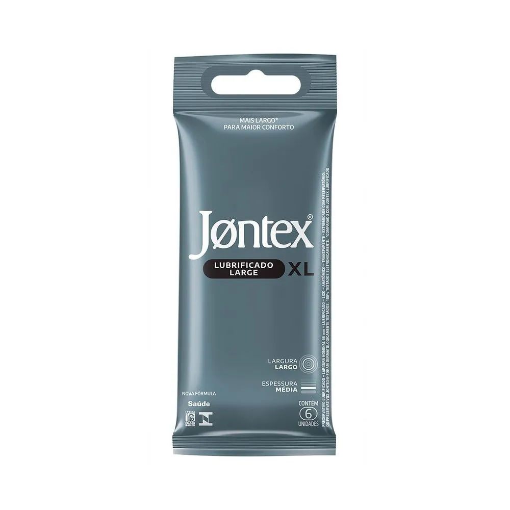 Preservativo Masculino Jontex Lubrificado XL 6 Unidades