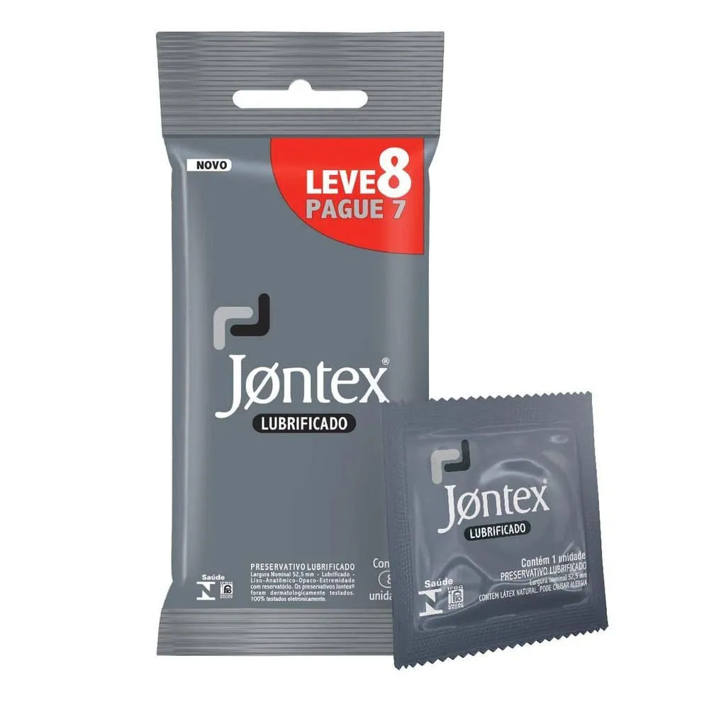 Jontex Lubrificado Preservativo Camisinha Leve 8 Pague 7 Unidades