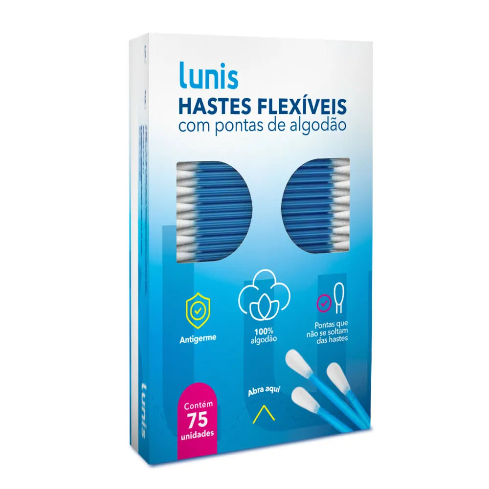 Hastes Flexíveis Lunis Com 75 Unidades