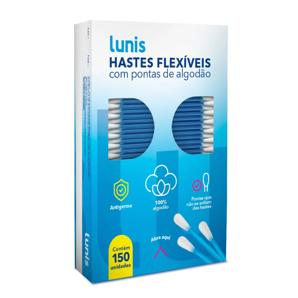 Hastes Flexíveis Lunis 150 unidades