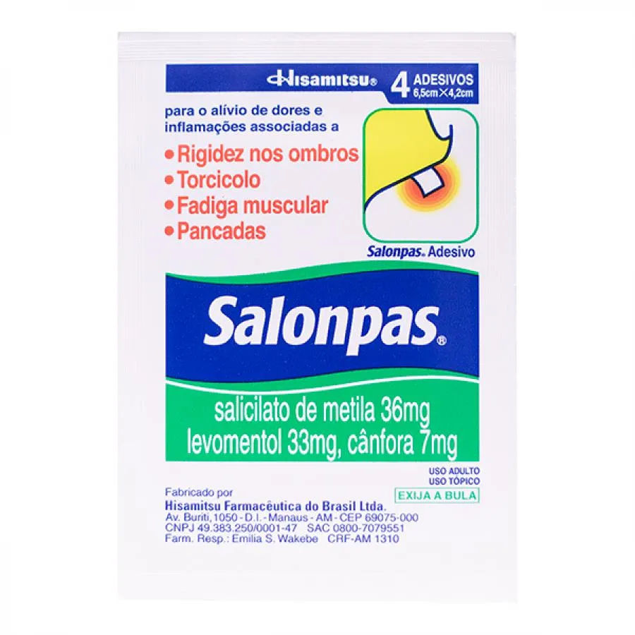 Salonpas Com 4 Adesivos Pequenos 76mg