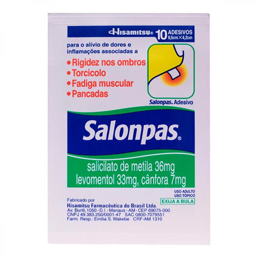Salonpas Com 10 Adesivos Pequenos 76.1mg