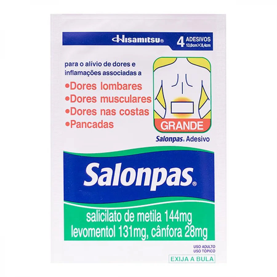 Salonpas Com 4 Adesivos Grandes 303.4mg