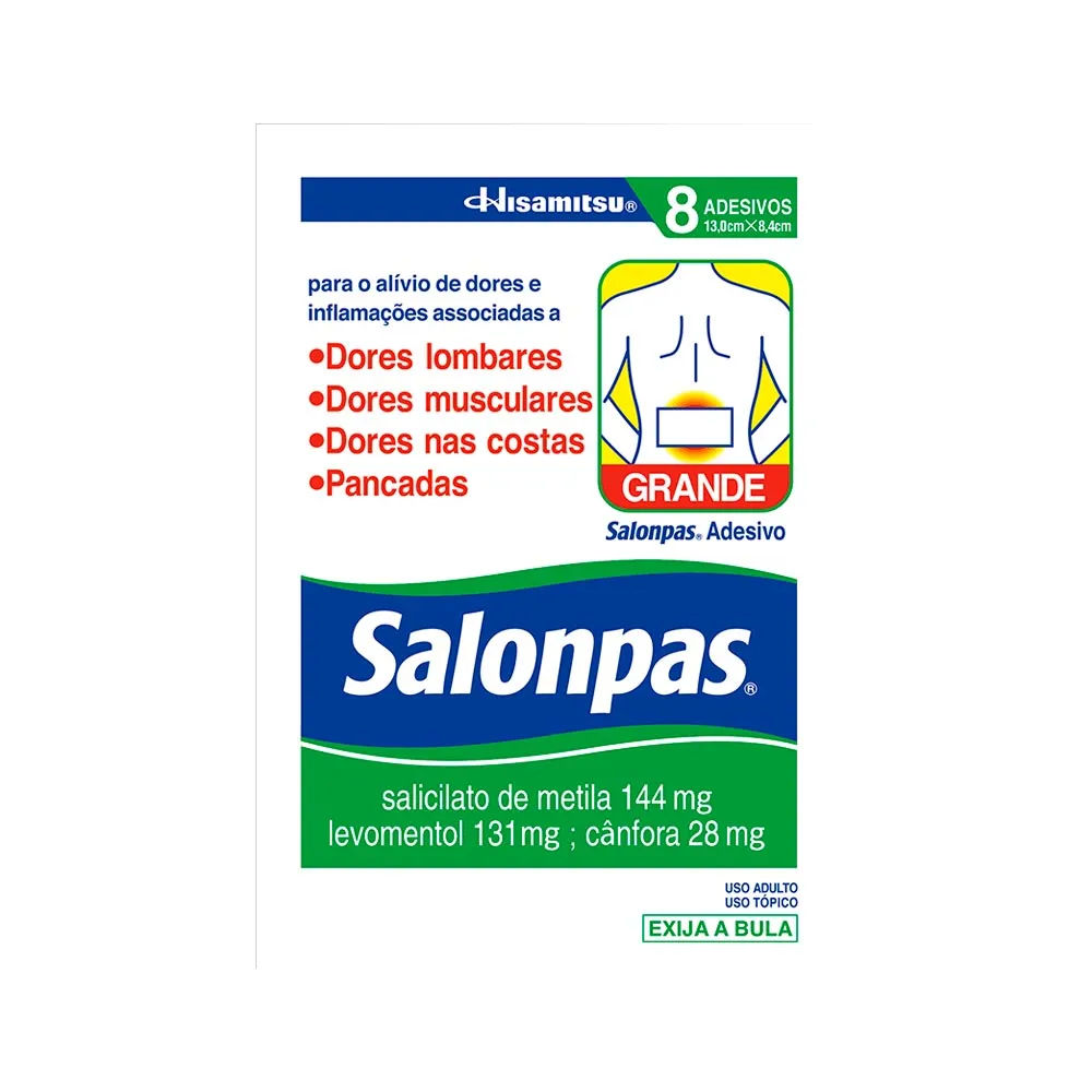 Salonpas Com 8 Adesivos Grandes 303,4mg