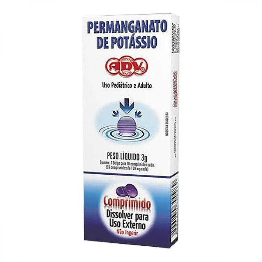 Permanganato de Potássio Adv 100mg 30 Comprimidos