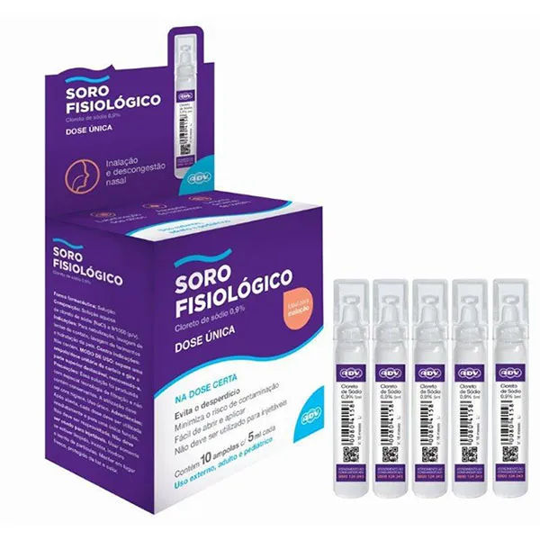Soro Fisiológico 0,9% 10amp 5ml Adv