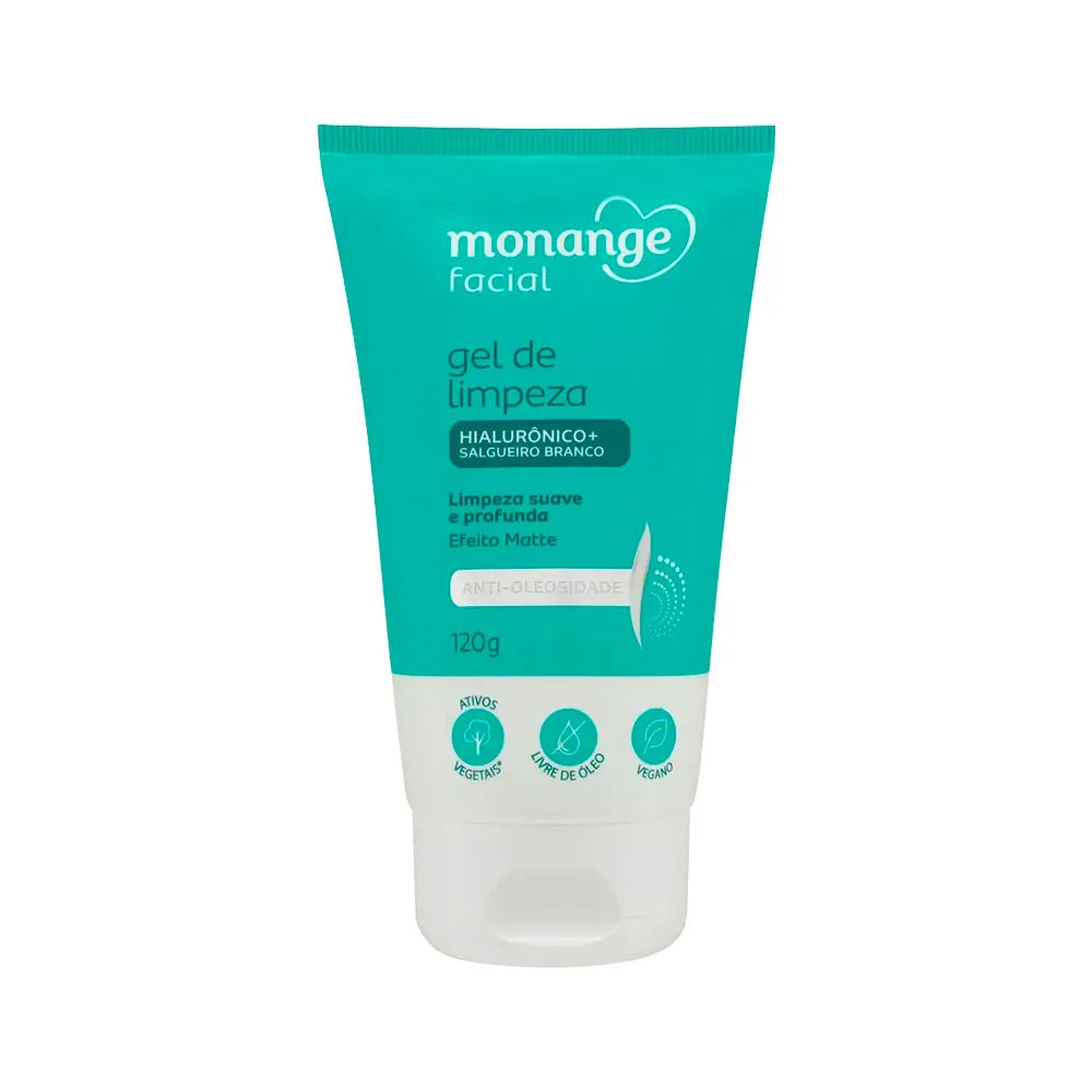 Gel De Limpeza Facial Suave E Profunda Antioleosidade Efeito Matte Monange 120g