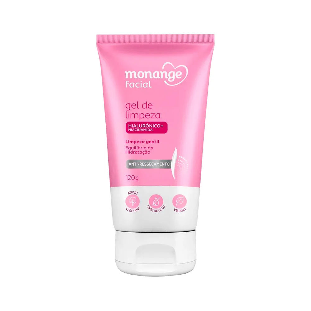 Gel de Limpeza Facial Monange Anti-Ressecamento 120g