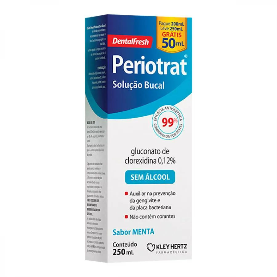 Solução Bucal Periotrat Menta sem Álcool 250ml