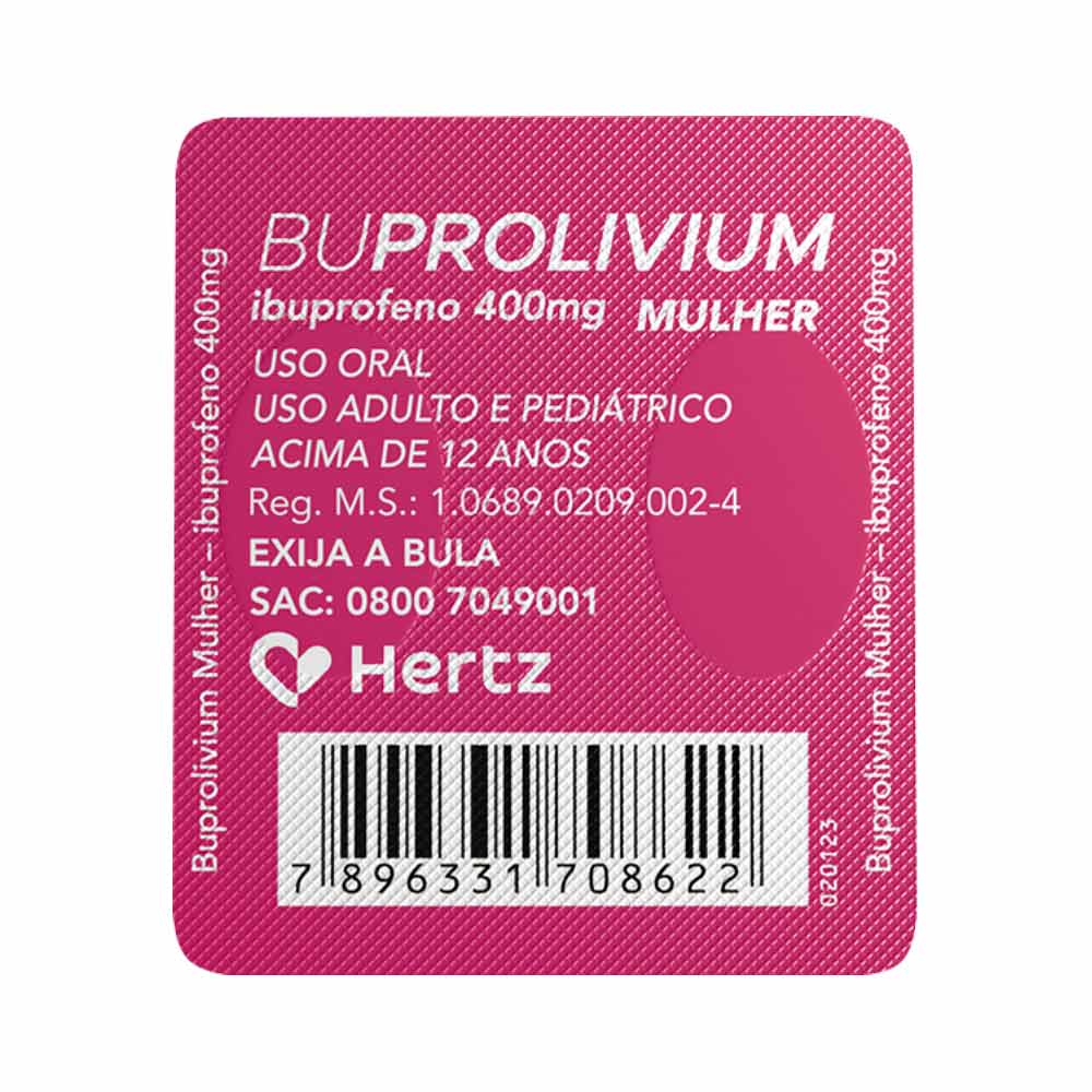 Buprolivium Mulher Ibuprofeno 400mg 2 Capsulas Hertz