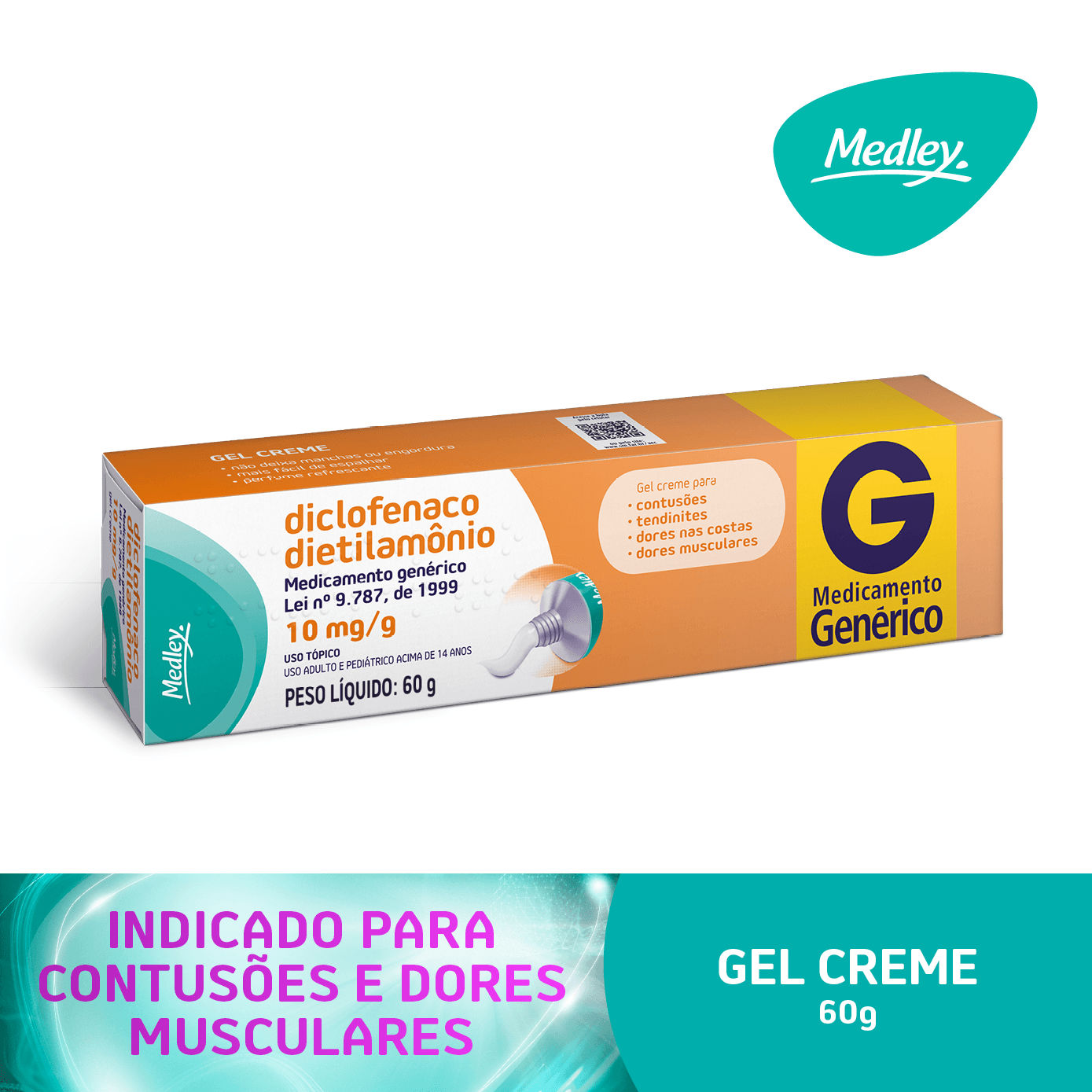 Diclofenaco Dietilamônio Gel 60g Genérico Medley