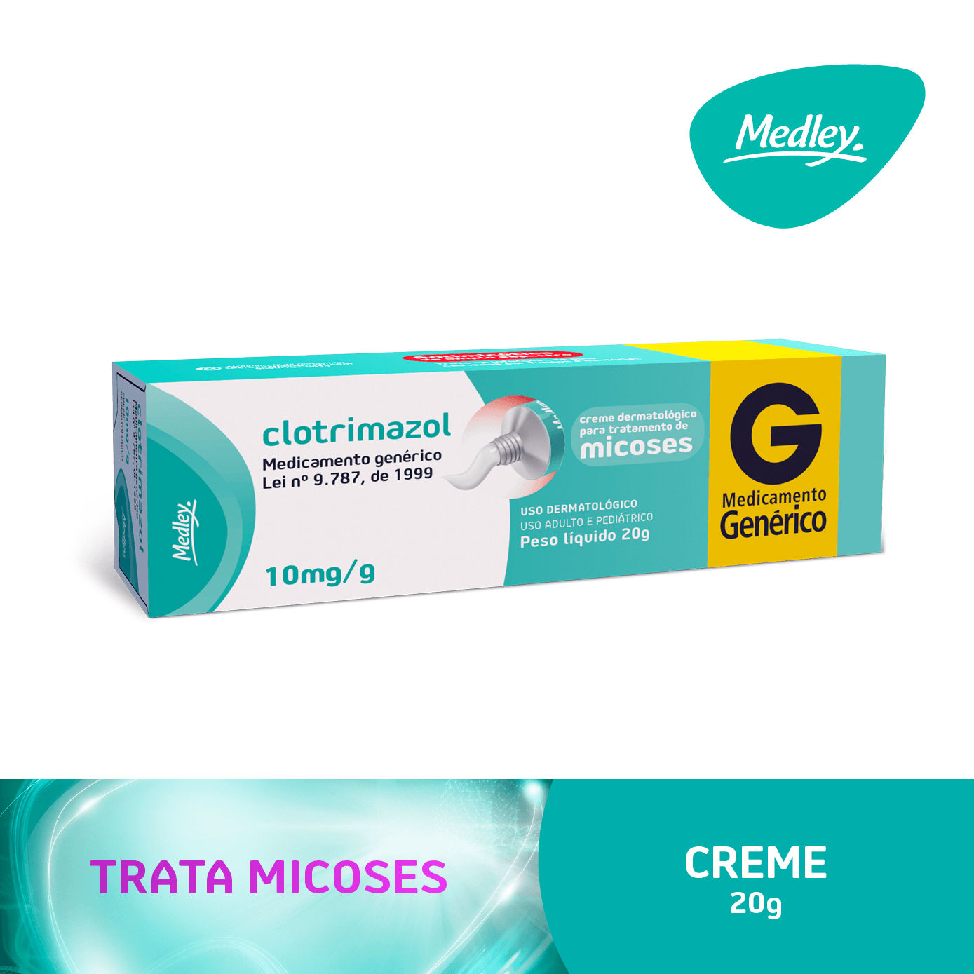 Clotrimazol Creme 10mg/g 20g Genérico Medley