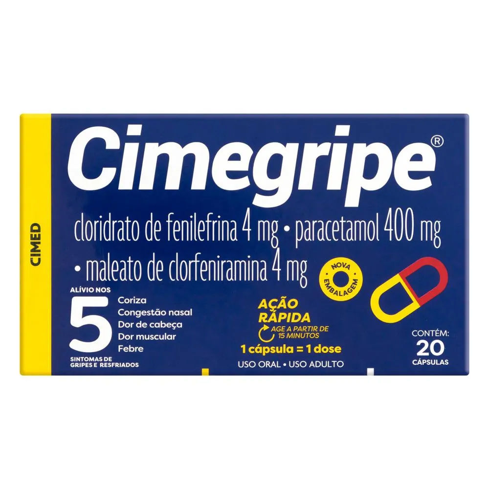 Antigripal Cimegripe 20 Cápsulas Cimed
