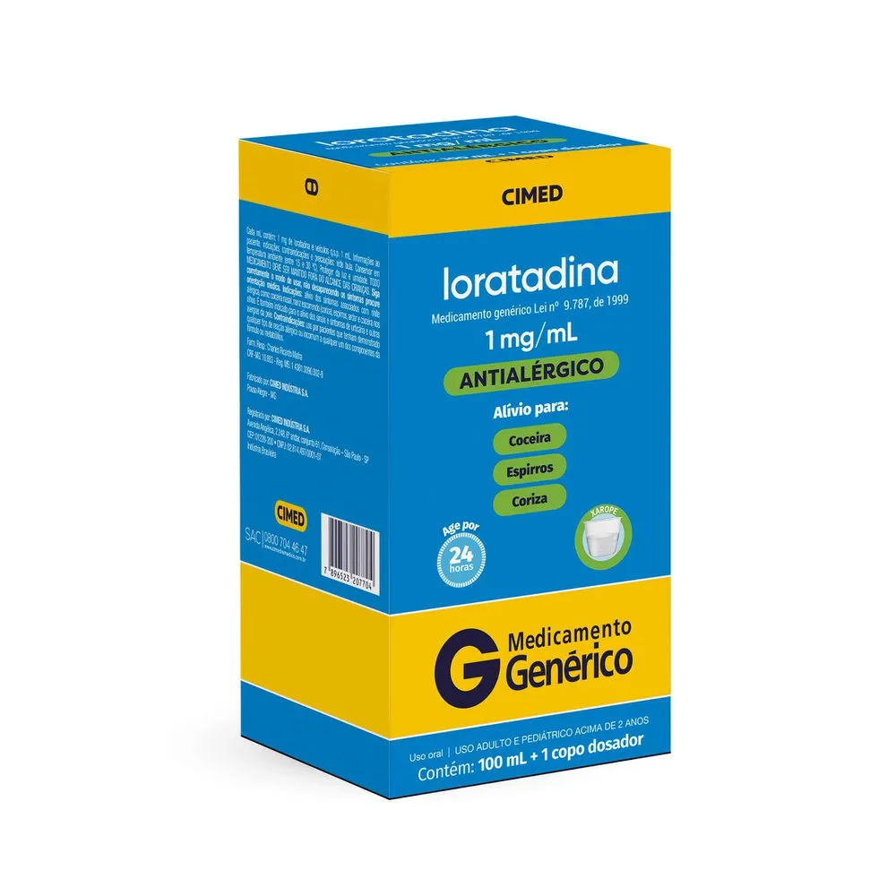 Loratadina 1mg/ml Genérico Cimed Xarope 100ml