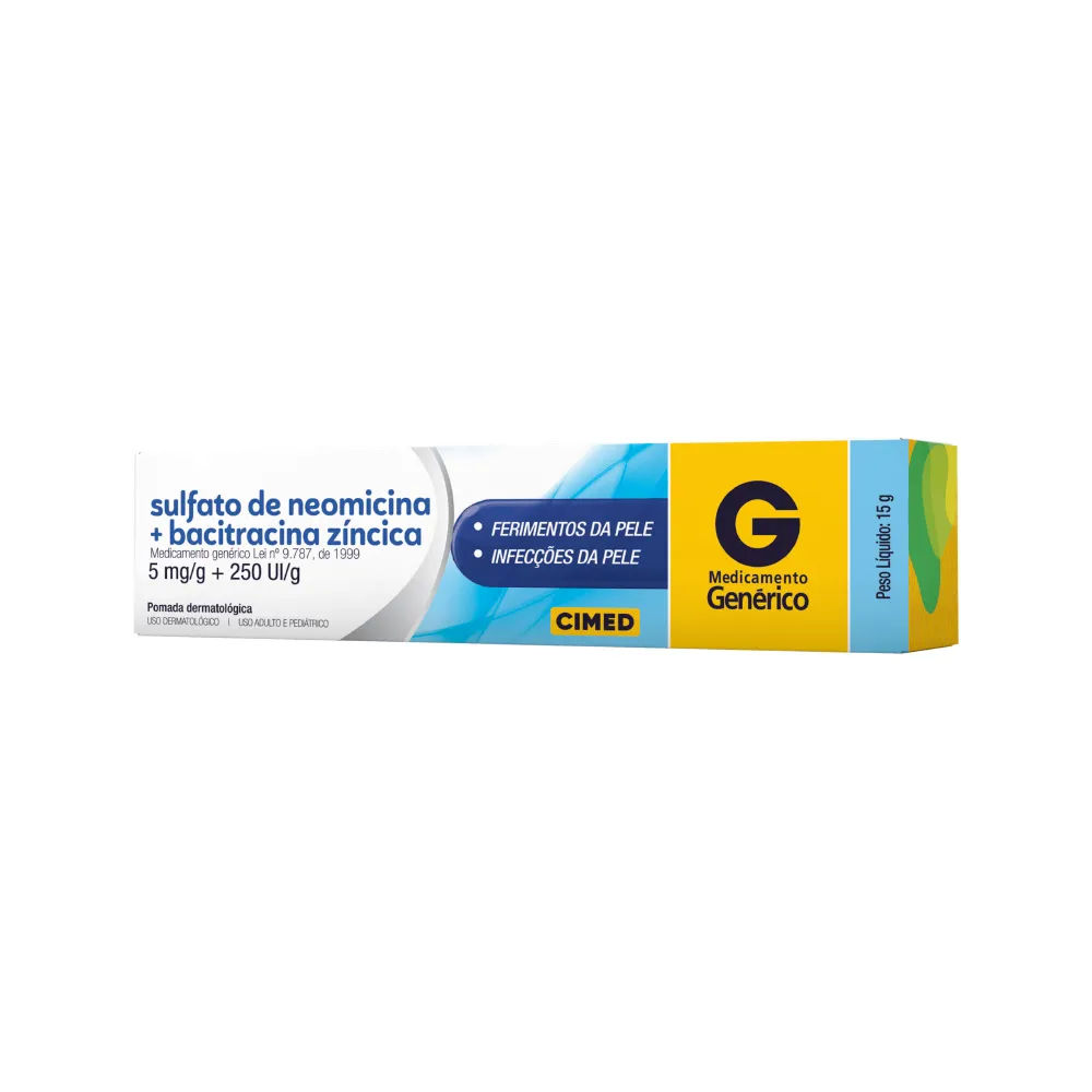 Neomicina + Bacitracina Pomada Dermatológica 15g Genérico Cimed