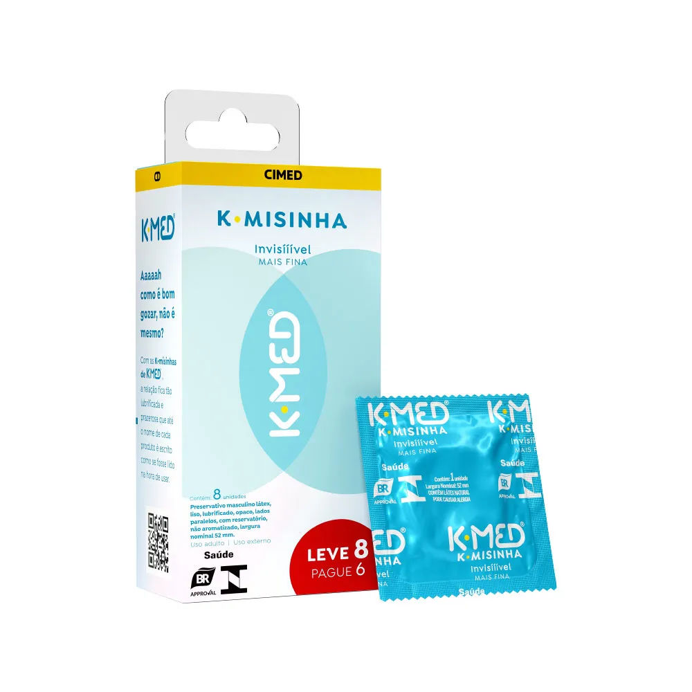 Preservativo K-Med K-Misinha Invisível Cimed 8 Unidades