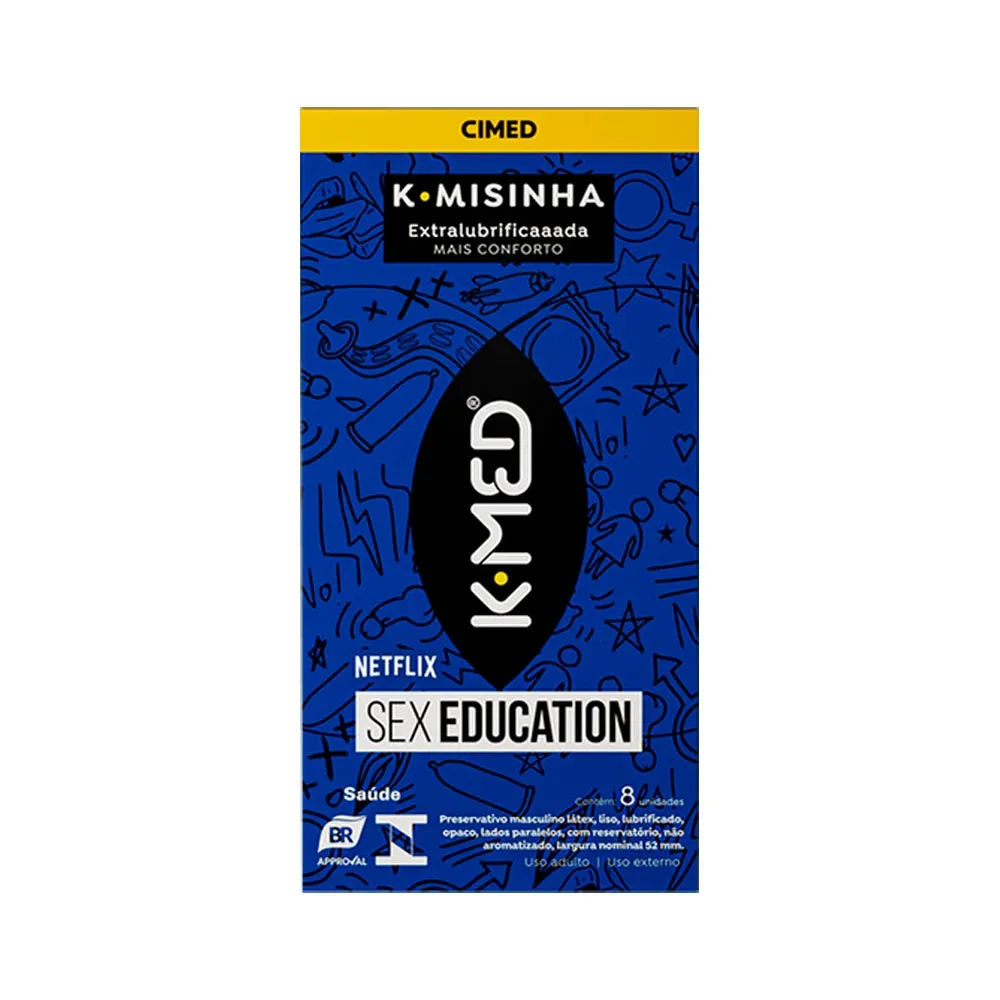 Preservativo K-Med K-Misinha Sex Education Extralubrificada Cimed 8 Unidades
