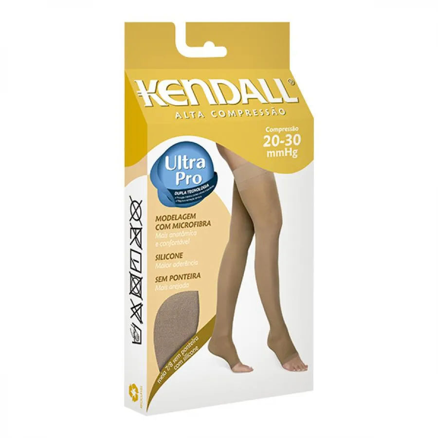 Meia Kendall 7/8 Alta Compressão sem Ponteira Tamanho G Cor Mel