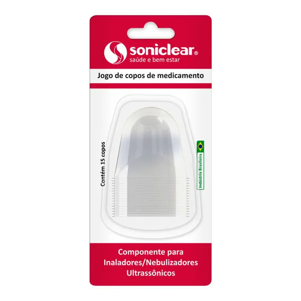 Jogo De Copos Para Nebulizador Soniclear Com 15 Unidades
