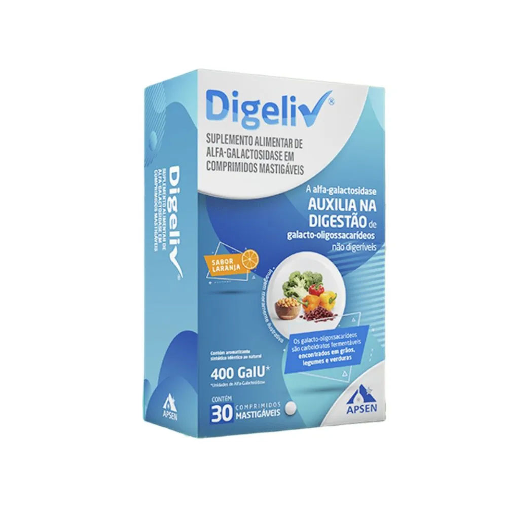 Digeliv 400FCC 30 Comprimidos Mastigáveis Apsen