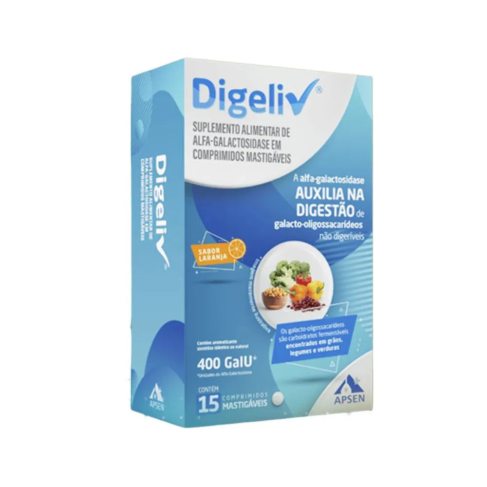 Digeliv 400FCC 15 Comprimidos Mastigáveis Apsen