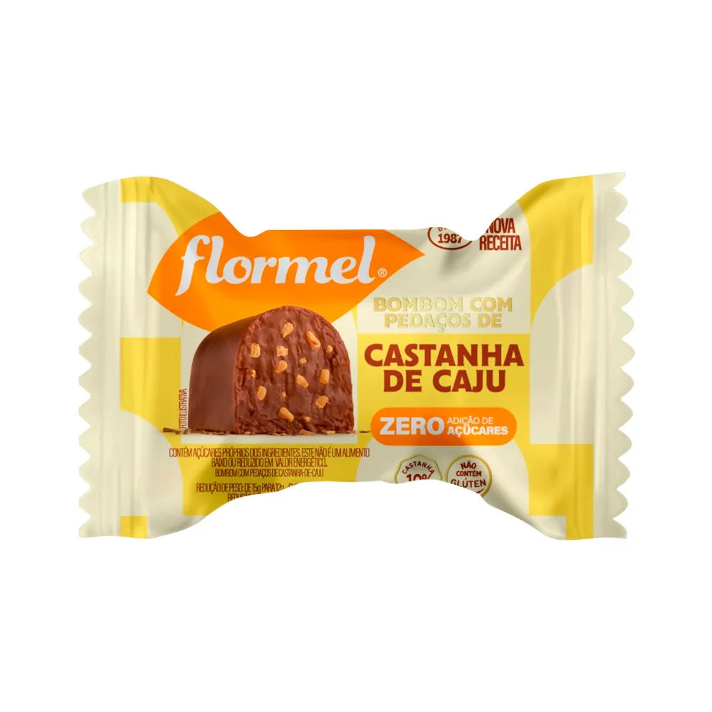 Flormel Bombom 12gr Castanha De Caju