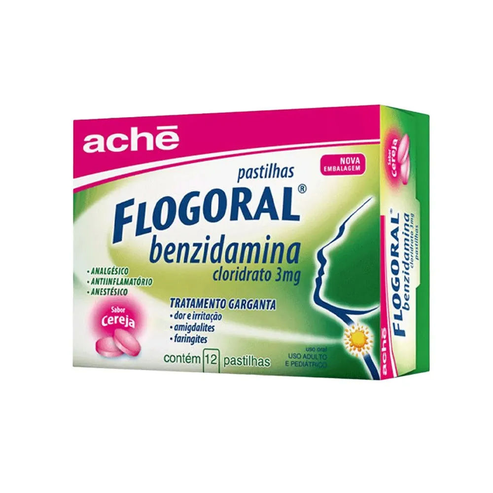 Flogoral Pastilhas Cereja 12 Unidades Aché