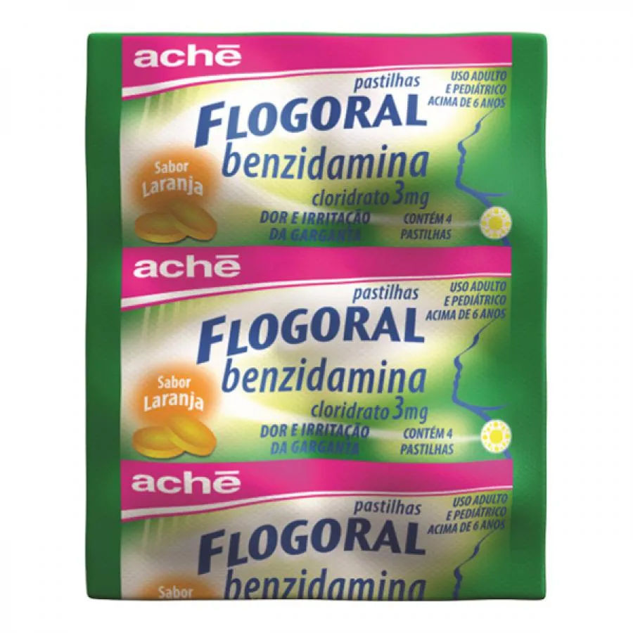 Flogoral Pastilhas Laranja 4 Unidades Aché AV*