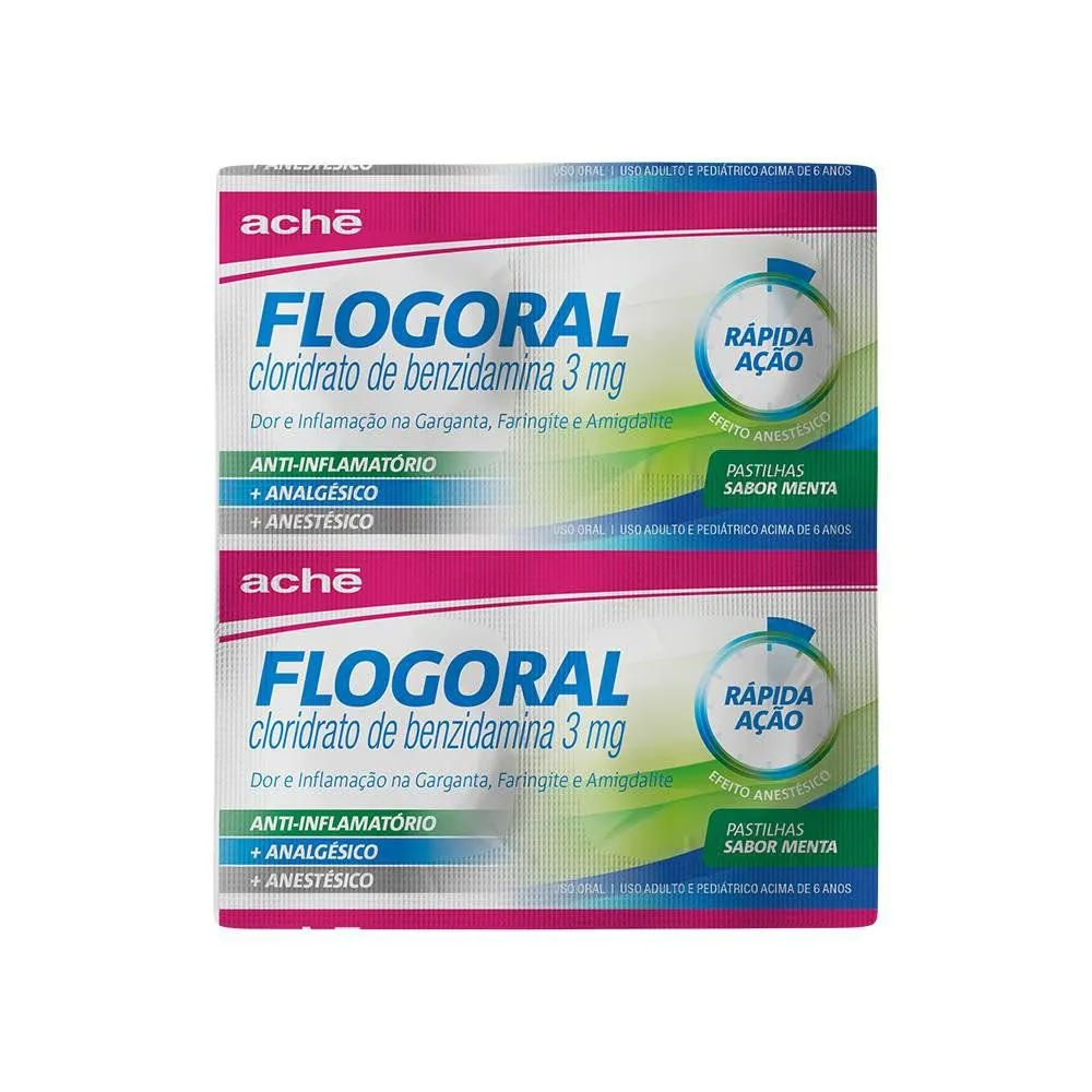 Flogoral Com 4 Pastilhas 3mg Menta