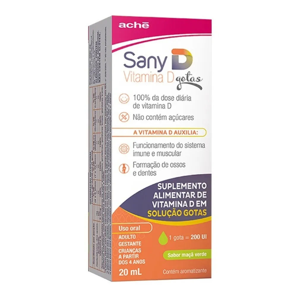 Vitamina D 200UI Sany D Maçã Verde Gotas 20ml