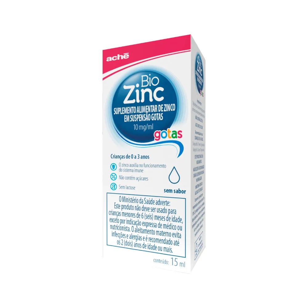 BioZinc Zinco Suplemento Alimentar Infantil 10mg/ml Gotas 15ml
