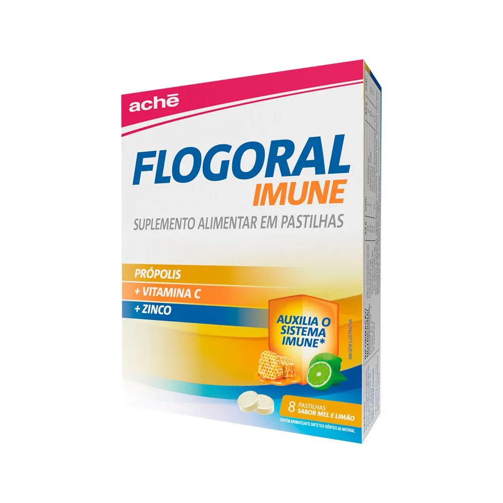Flogoral Imune Pastilhas Mel e Limão 8 Unidades Aché