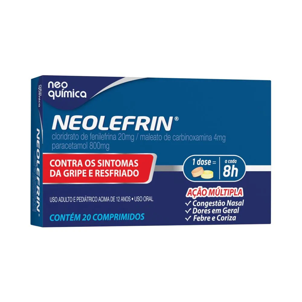 Neolefrin Neoquímica 400mg + 20mg + 400mg + 4mg 20 Comprimidos