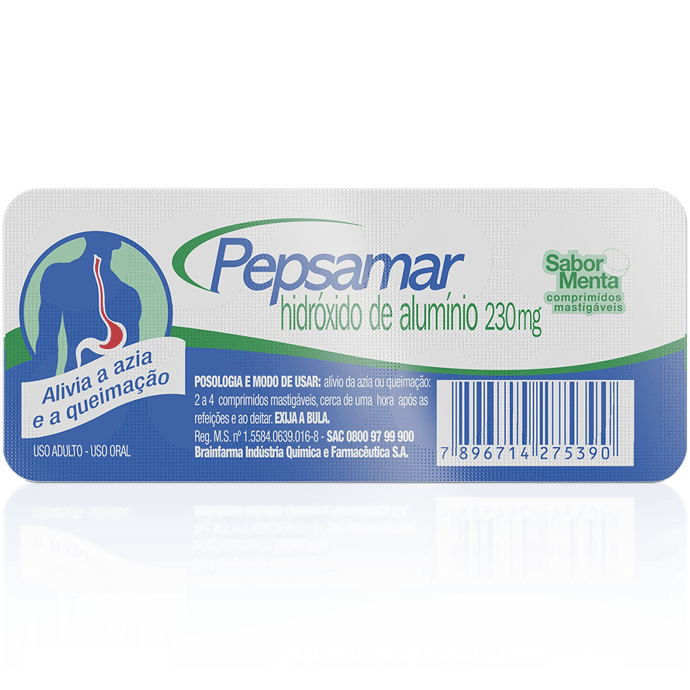 Pepsimar Com 10 Comprimidos Mastigaveis Sabor Menta
