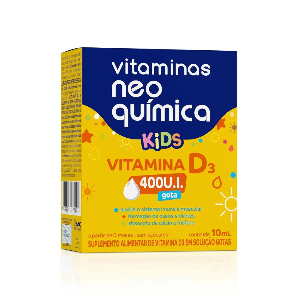 Suplemento Neo Química Kids Vitamina D3 400ui Gotas 10ml