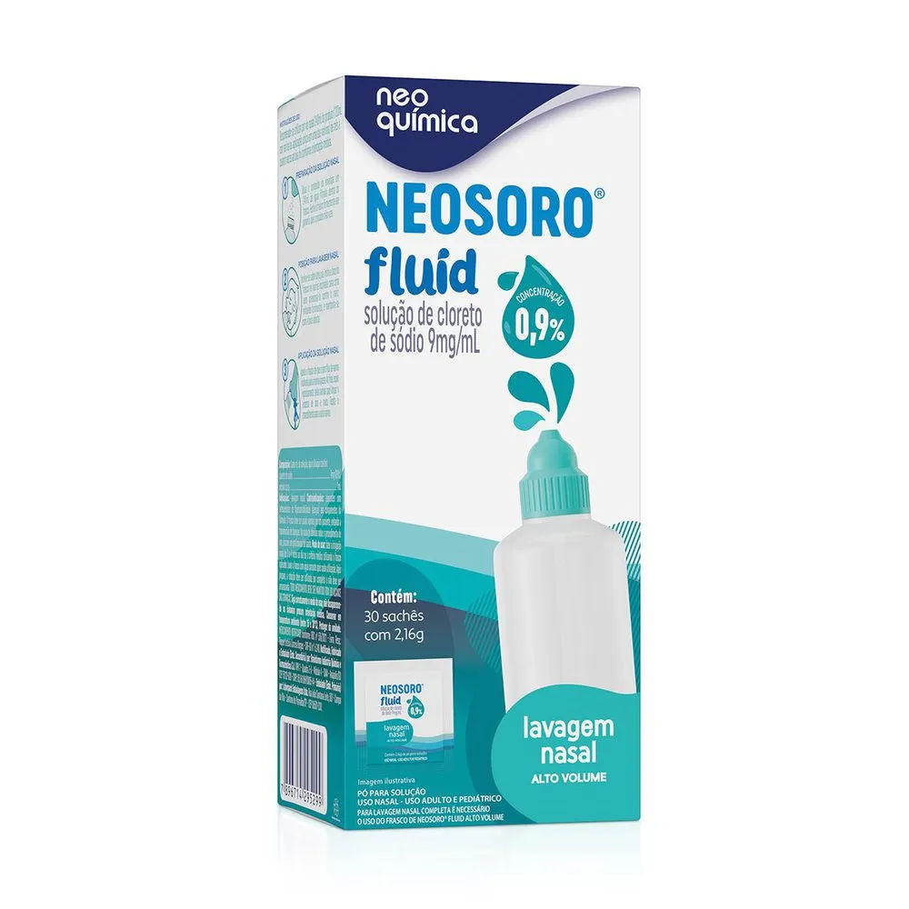 Descongestionante Nasal Neosoro Fluid Alto Volume 0,9% 30 Sachês