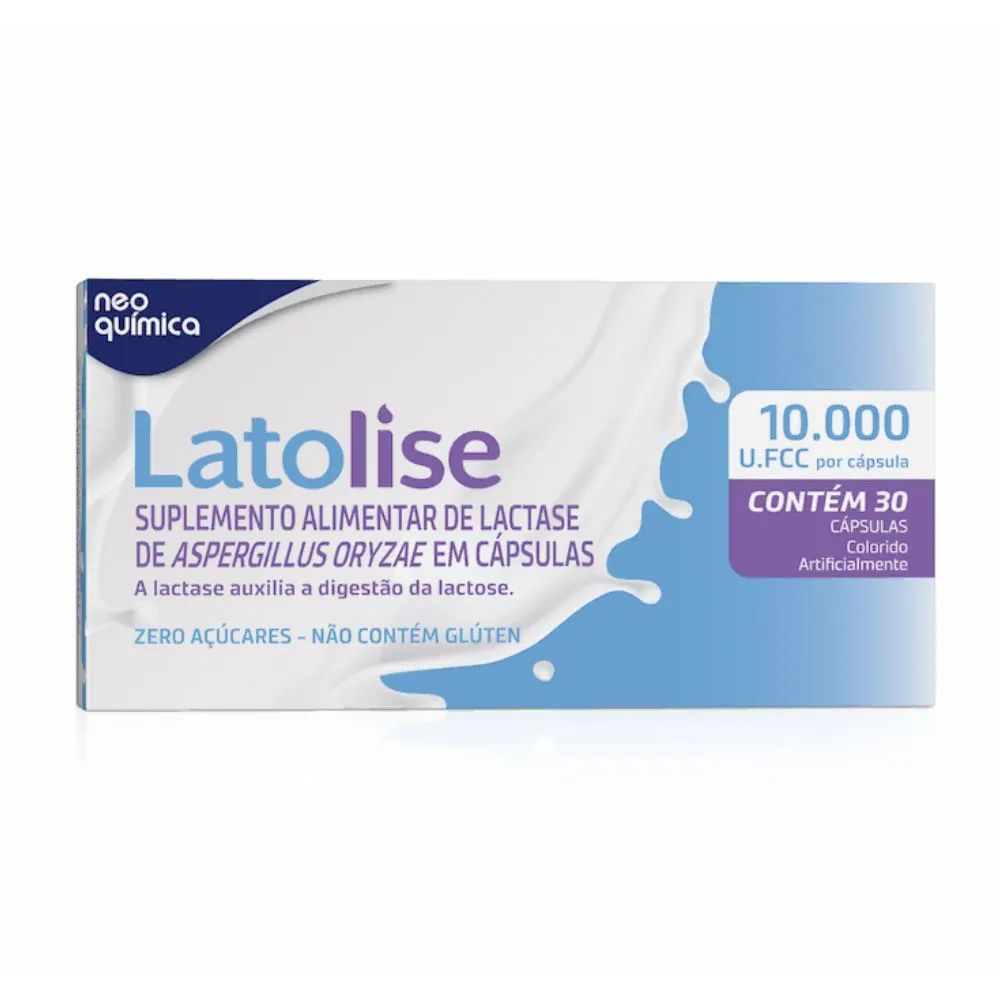 Suplemento Alimentar De Lactase 10000 U Fcc Latolise 30 cápsulas