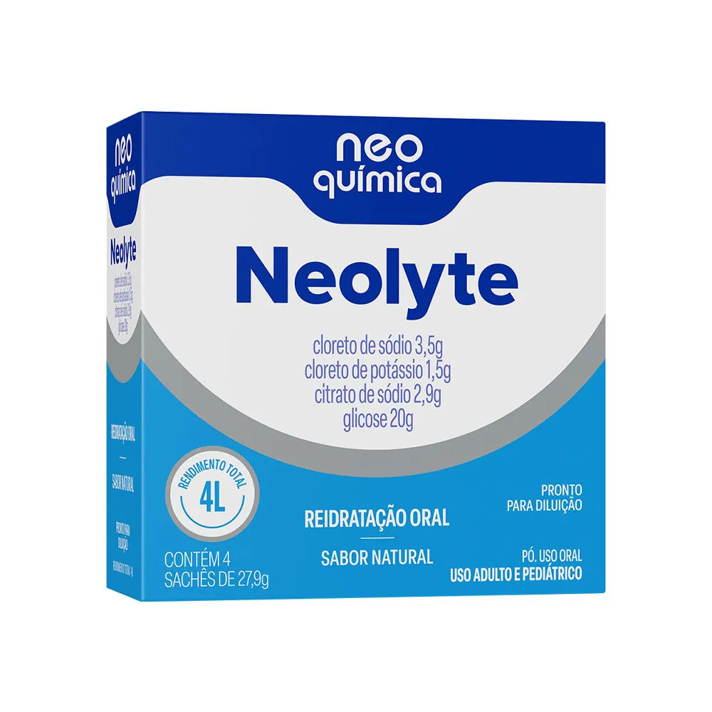 Reidratacao Oral Neolyte 4 Saches De 27,9gr Sabor Natural Neo Quimica