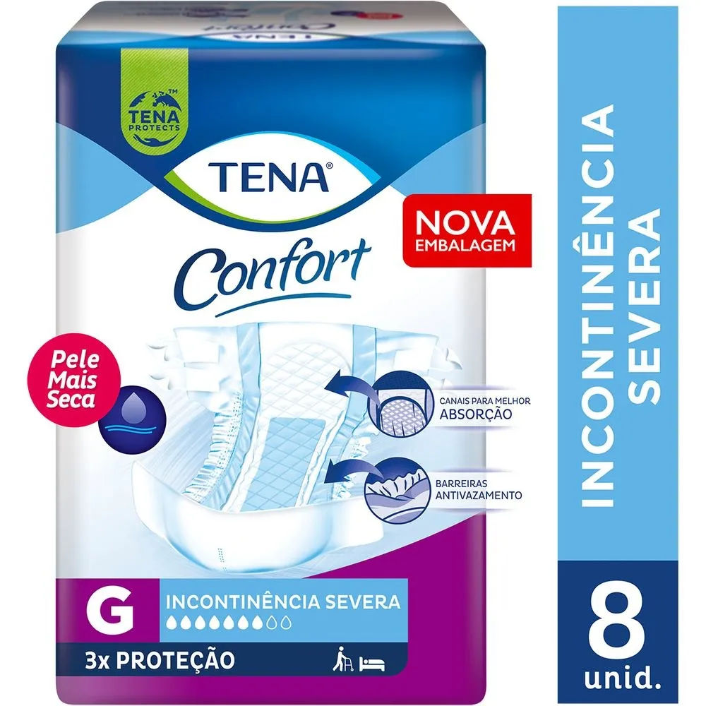 Fralda Geriátrica Tena Confort G 8 Unidades
