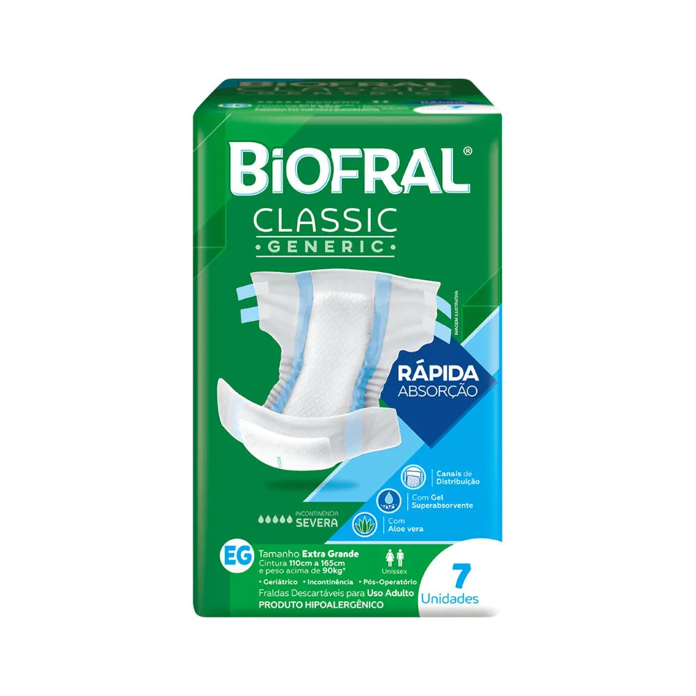 Fralda Geriatrica Biofral Classic Generic Eg Com 7 Unidades
