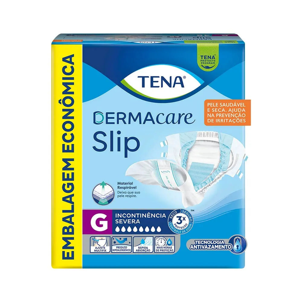 Fralda Tena Dermacare Slip Tamanho G Incontinencia Severa Com 48  Unidades
