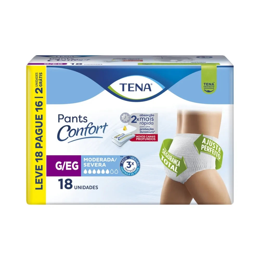 Roupa Íntima Tena Pants Confort G/eg Leve 18 Pague 16 Unidades