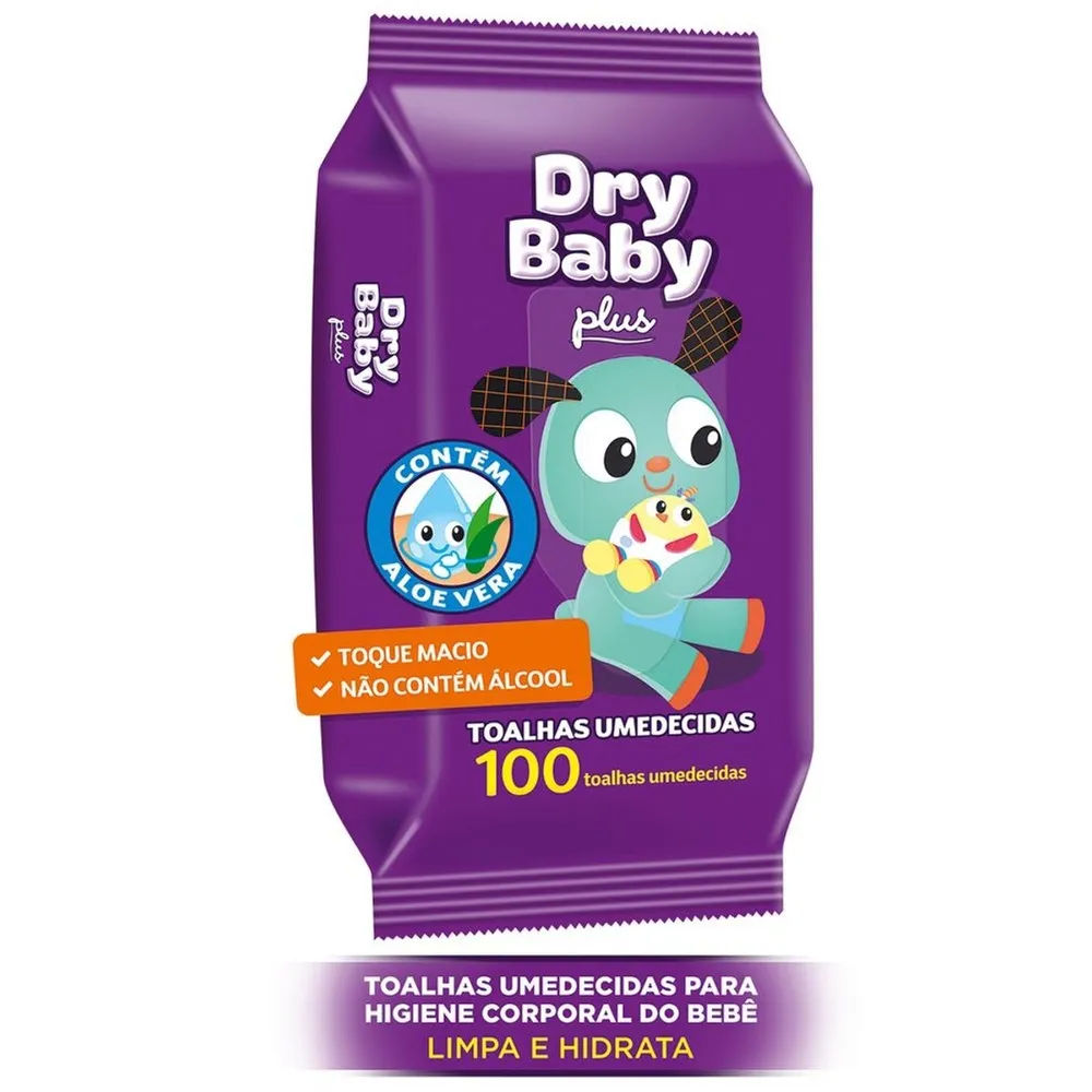 Toalhas Umedecidas Dry Baby Plus Com 100 Leve Mais Por Menos