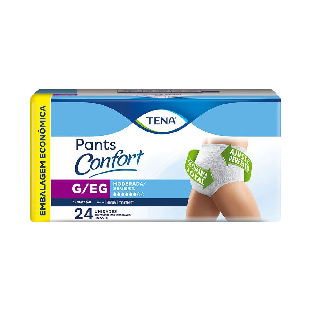 Roupa Íntima Tena Pants Confort G/EG Embalagem Econômica 24 Unidades