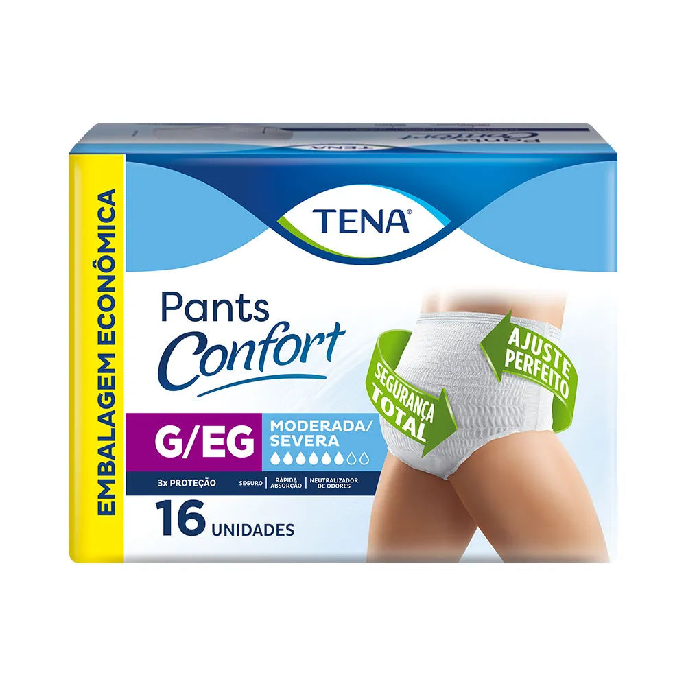 Roupa Íntima Tena Pants Confort G/EG Embalagem Econômica 16 Unidades