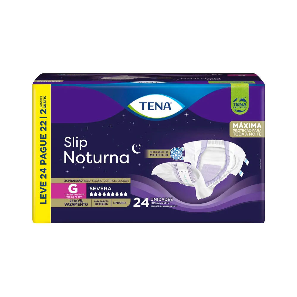 Fralda Geriátrica Tena Slip Noturno G 24 Unidades