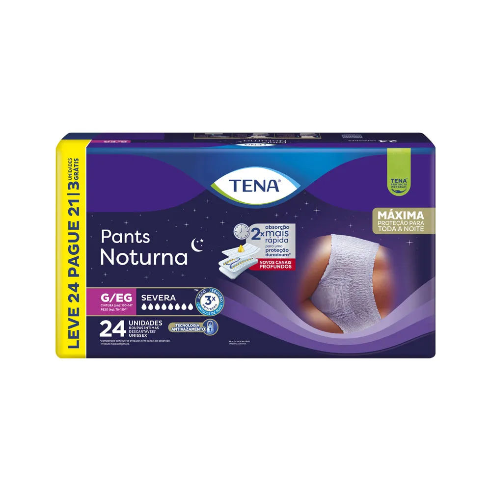 Roupa Íntima Tena Pants Noturna G/EG Leve 24 Pague 21 Unidades