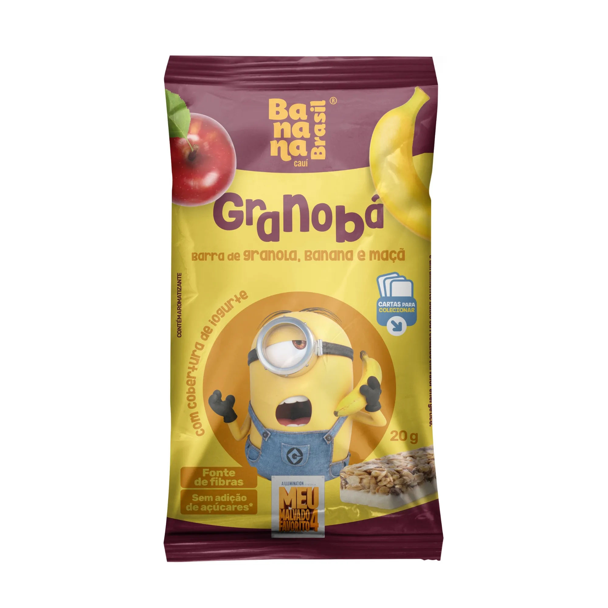Barra Banana Brasil Granoba Minions 20gr Granola/morango/iogurte