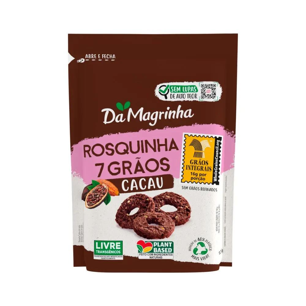 Rosquinha Magrinha 100% Integral 120gr Cacau