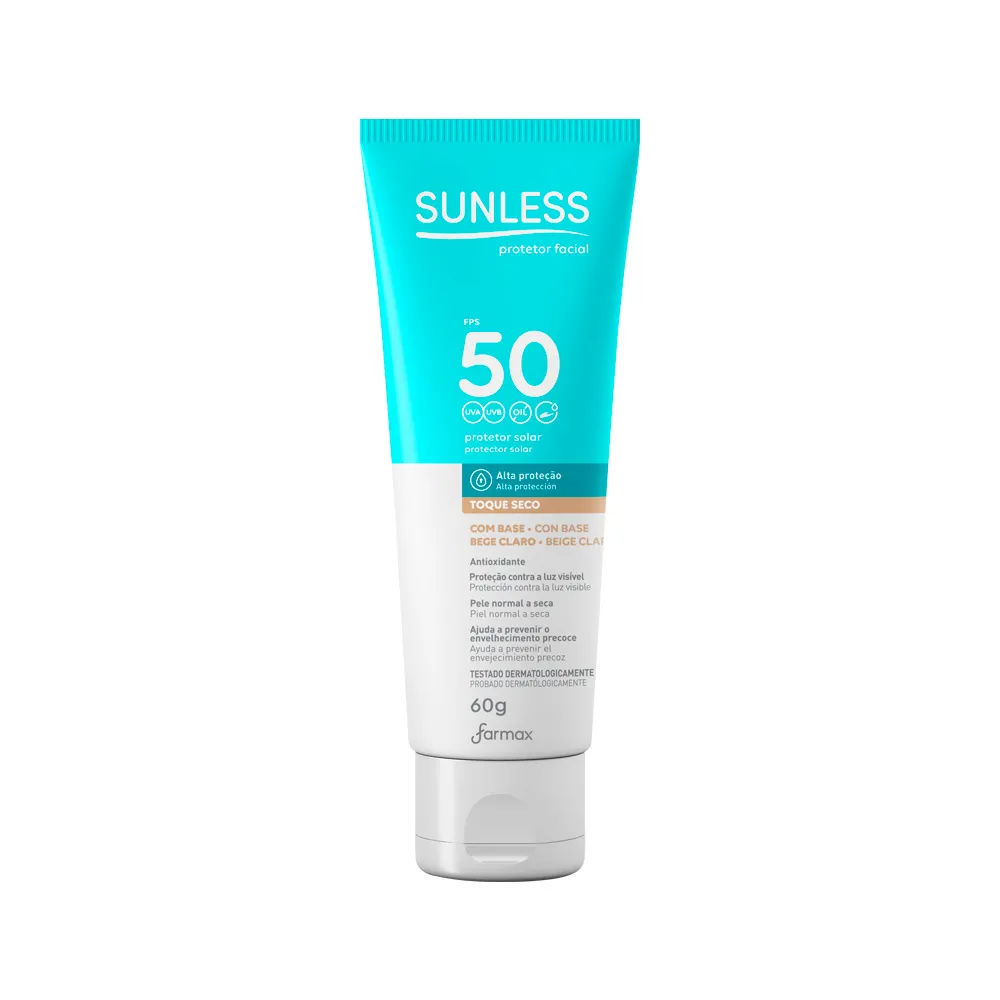 Protetor Solar Sunless Toque Seco Fps50 Cor Bege Claro 60gr